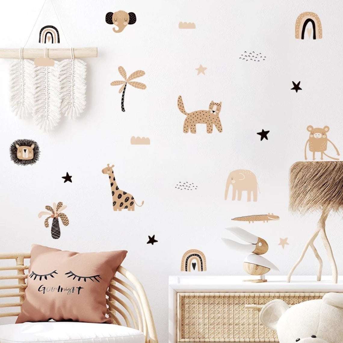 Boho Cartoon Rainbows Star Cut - Baby Nursery Decor Girl review and price